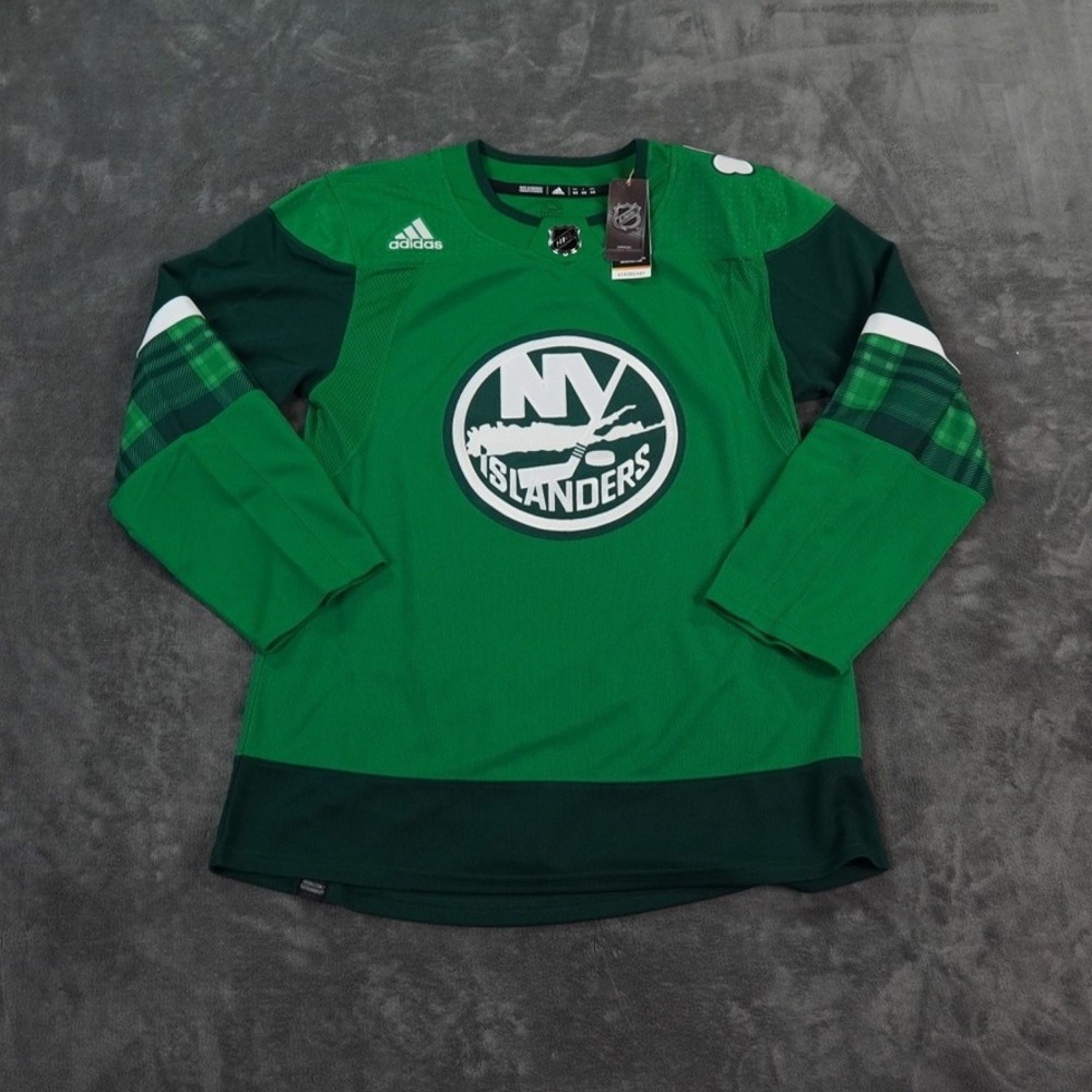 New York Islanders Jersey Mens 44‎ Green NHL Hockey St. Patrick's Day Adidas